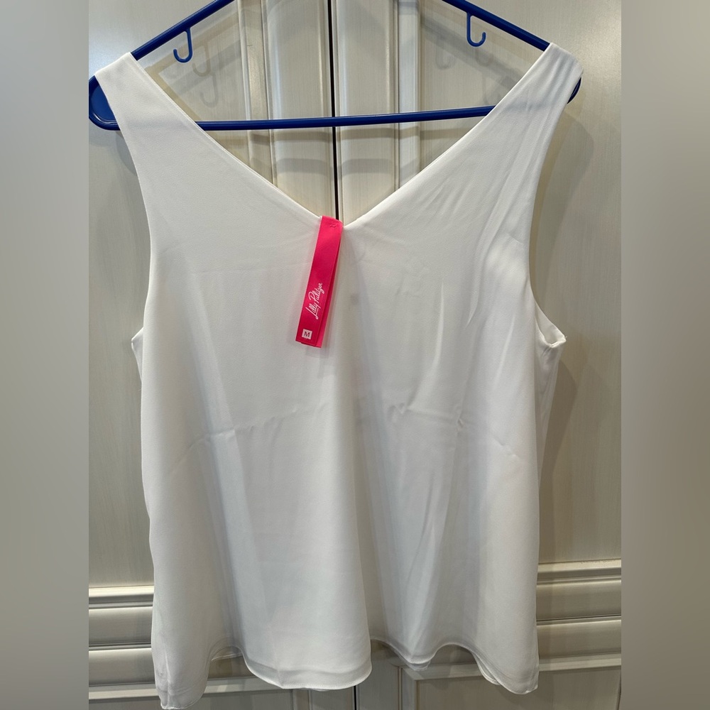 NWT Lilly Pulitzer Women's Florin Reversible Top - Resort White, size medium - Picture 5 of 6
